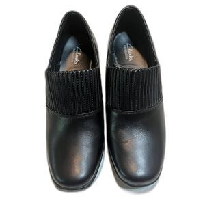 Clarks Bendables Black Honest Q 2.5" Heel Comfort Business Casual Shoes 6M